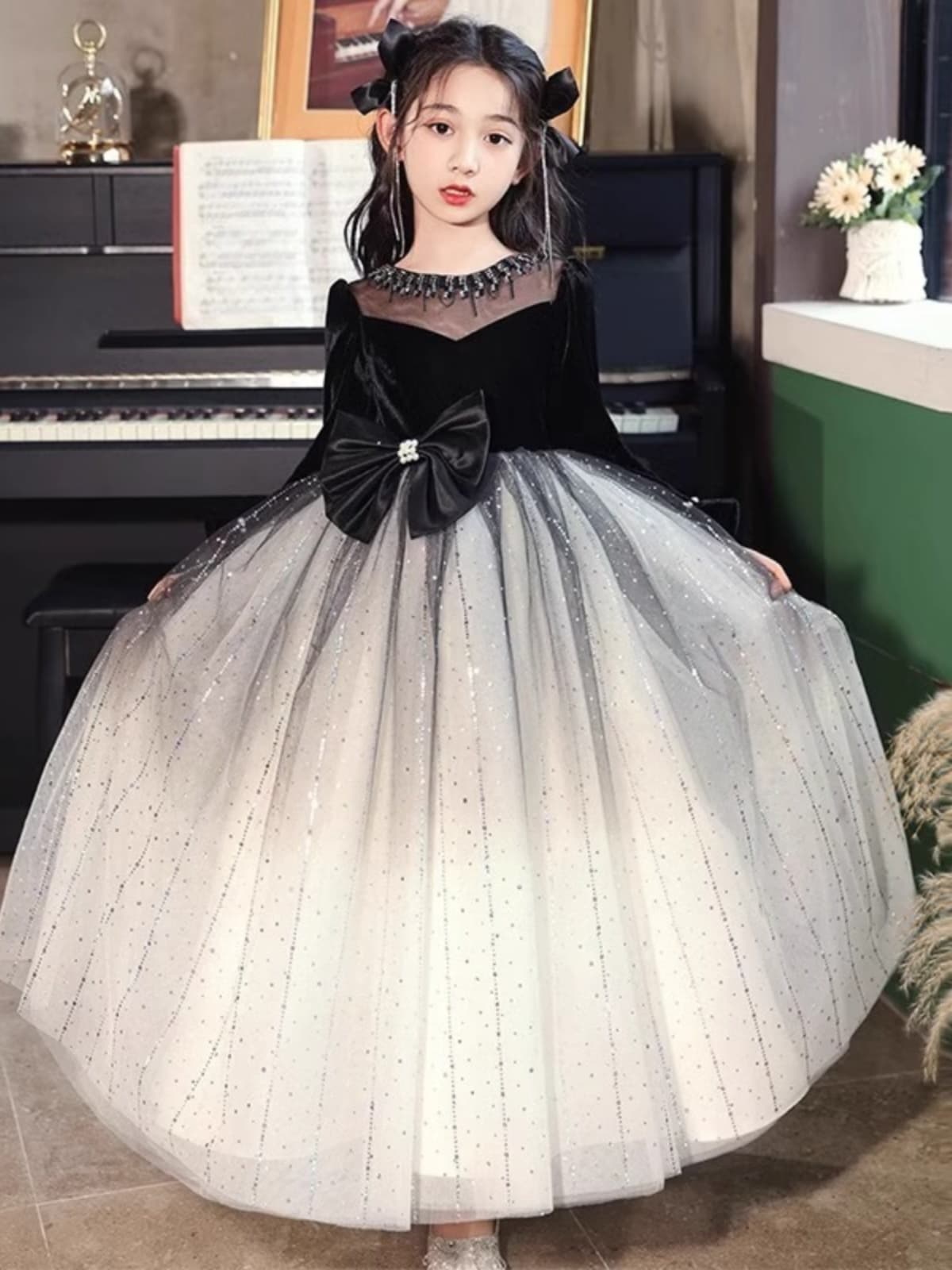 フォーマルワンピース キラめき姫系チュールドレス