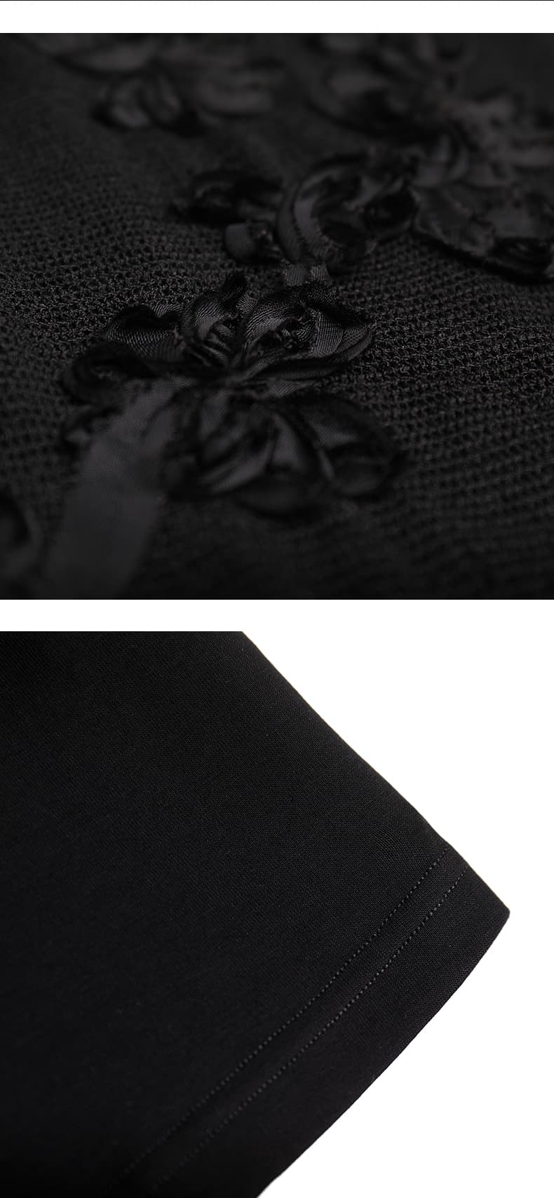 フォーマルワンピース 花刺繍シンプル上品ワンピース